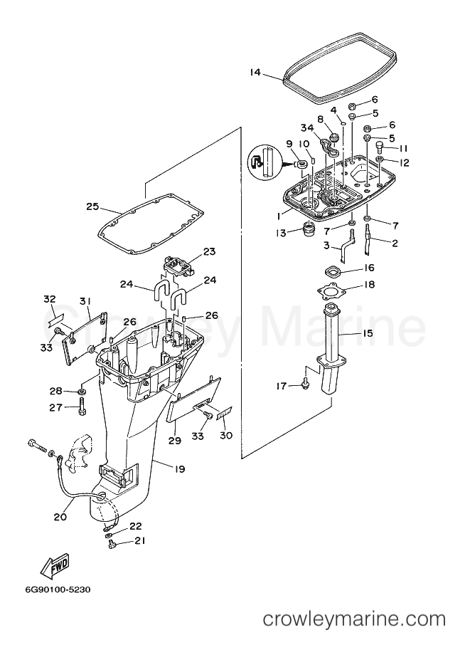 Yamaha Motors F9.9B (6G91) [030] - UPPER CASING