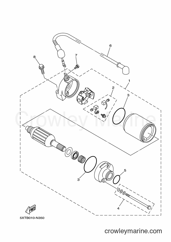 2014 Dirt Bike XT250 - XT250 (1YBF) [010] - STARTING MOTOR