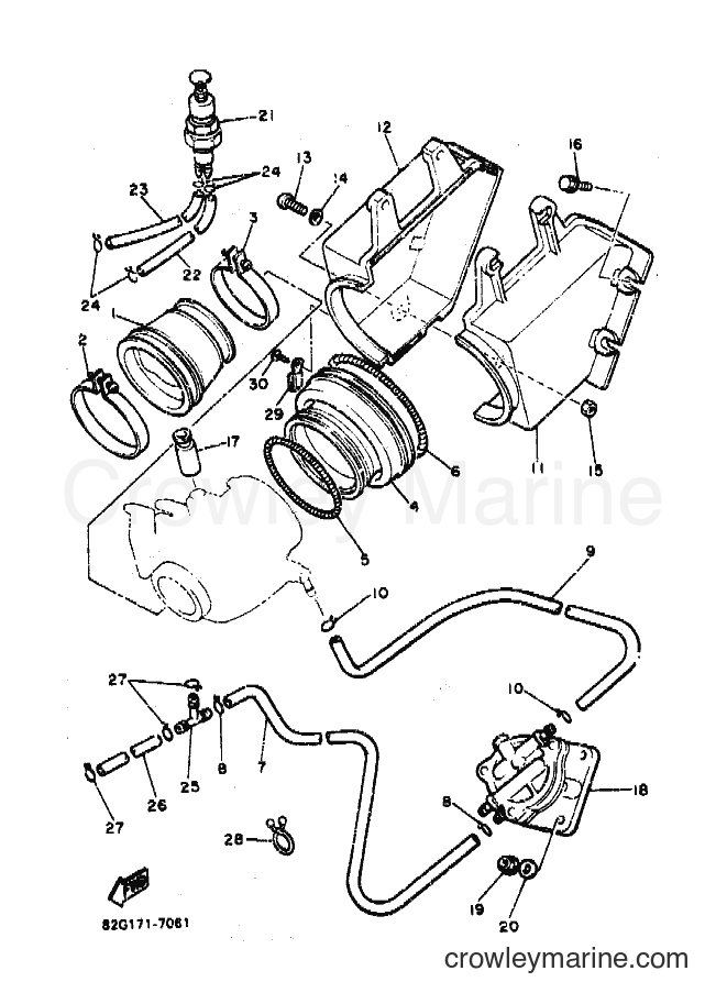 1991 Snowmobile BR250T - BR250T (88P1) [010] - INTAKE