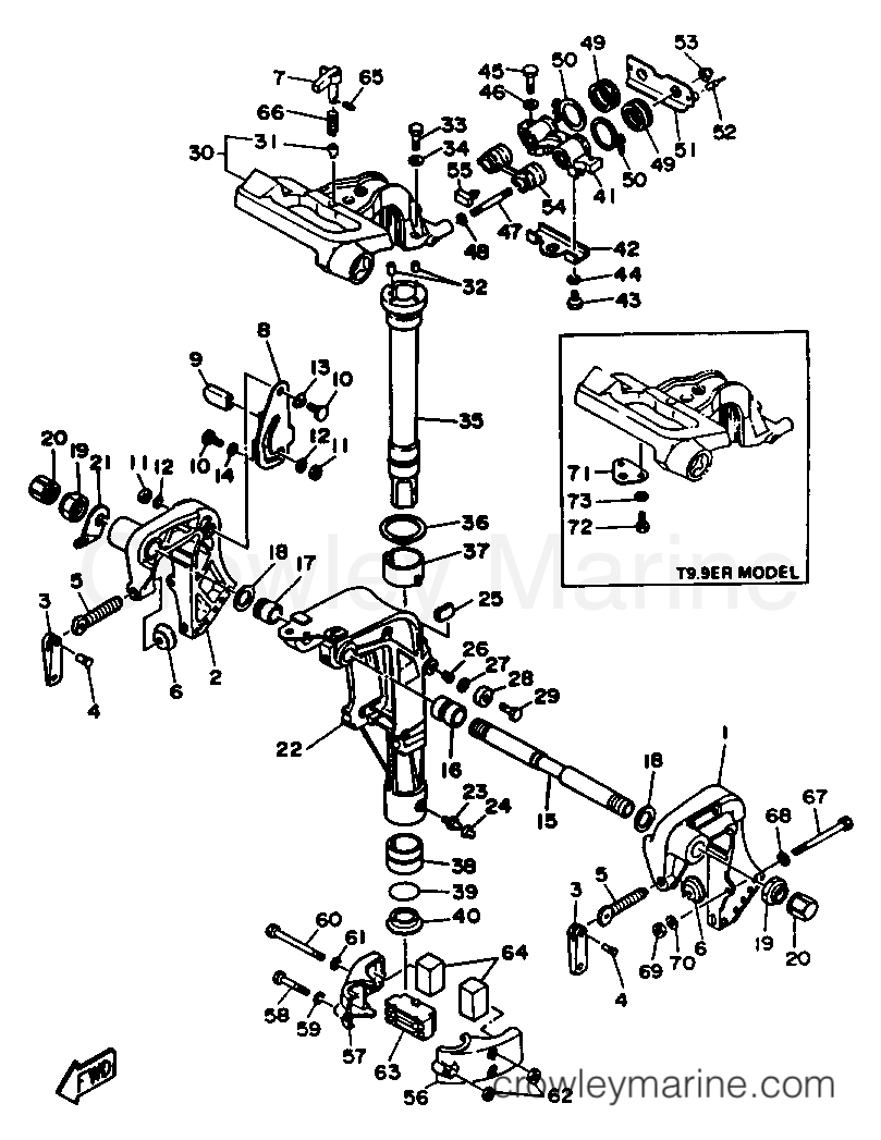 Yamaha Motors T9.9EXHR - BRACKET 1