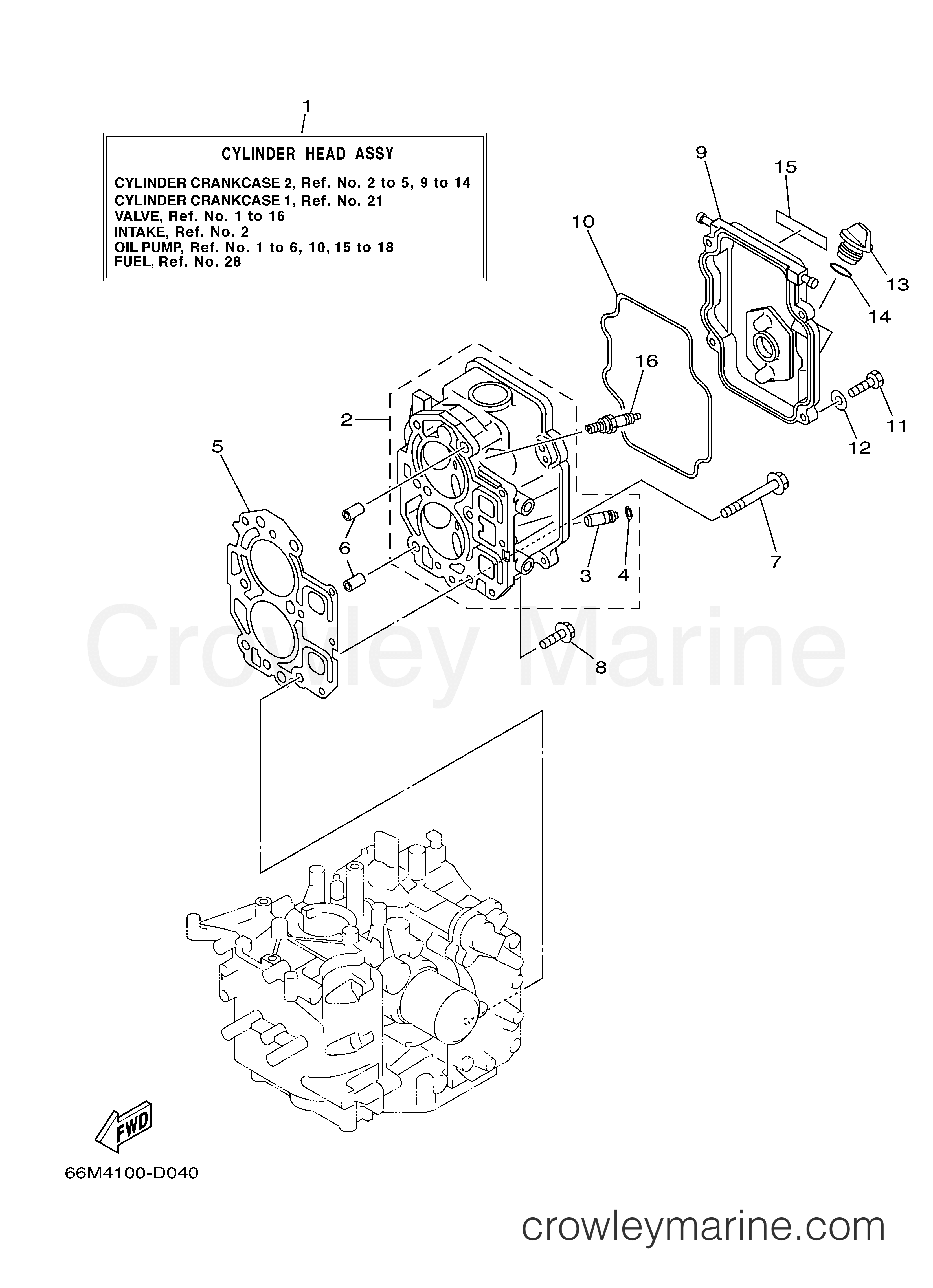 Yamaha Motors F15PLH - CYLINDER CRANKCASE 2