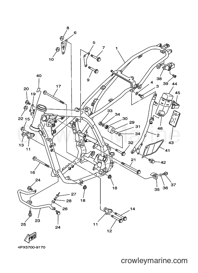 2003 Dirt Bike TT250R - TT250R (4PX9) [010] - FRAME