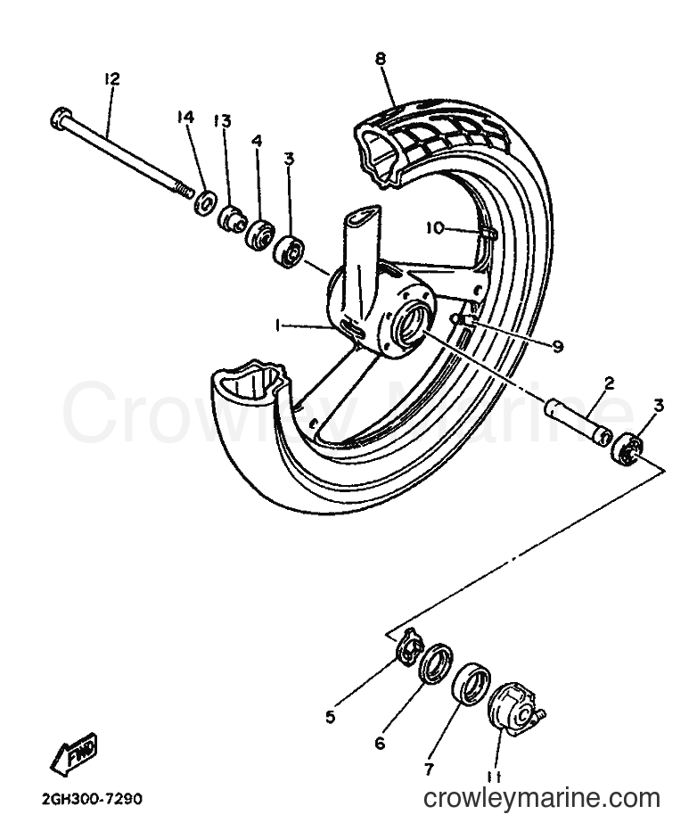 1988 Sport Bike FZR750R - FZR750R (3CS2) [010] - FRONT WHEEL