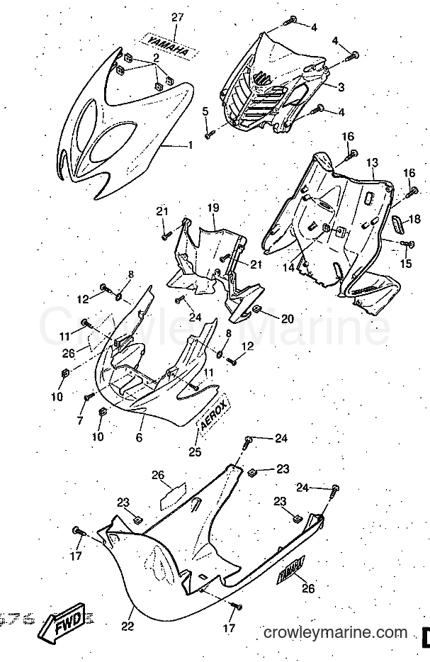 1997 Scooter YQ50 - YQ50 (5CK1) [999] - LEG SHIELD