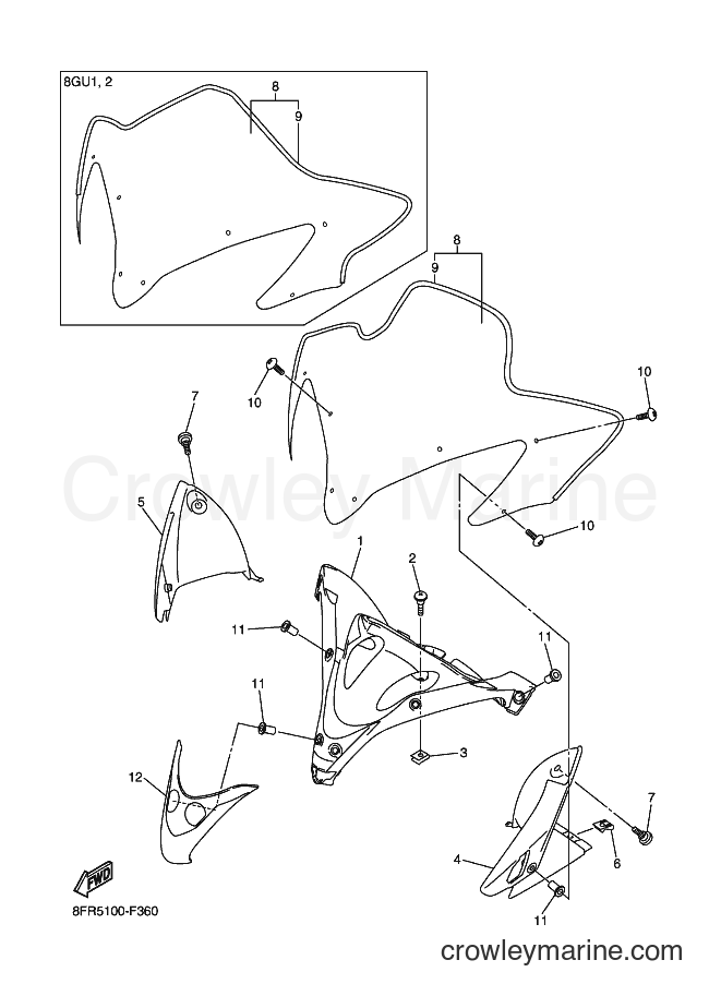 Yamaha Motors RX10R (8FR5) [020] - WINDSHIELD
