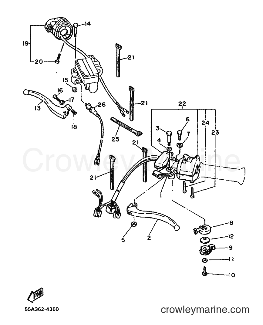 1986 Dirt Bike XT500L - XT500L (55A) [999] - HANDLE SWITCH & LEVER