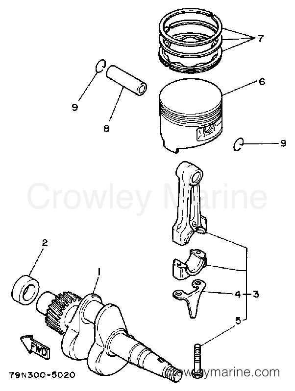 Yamaha Motors YS624WM - CRANKSHAFT - PISTON