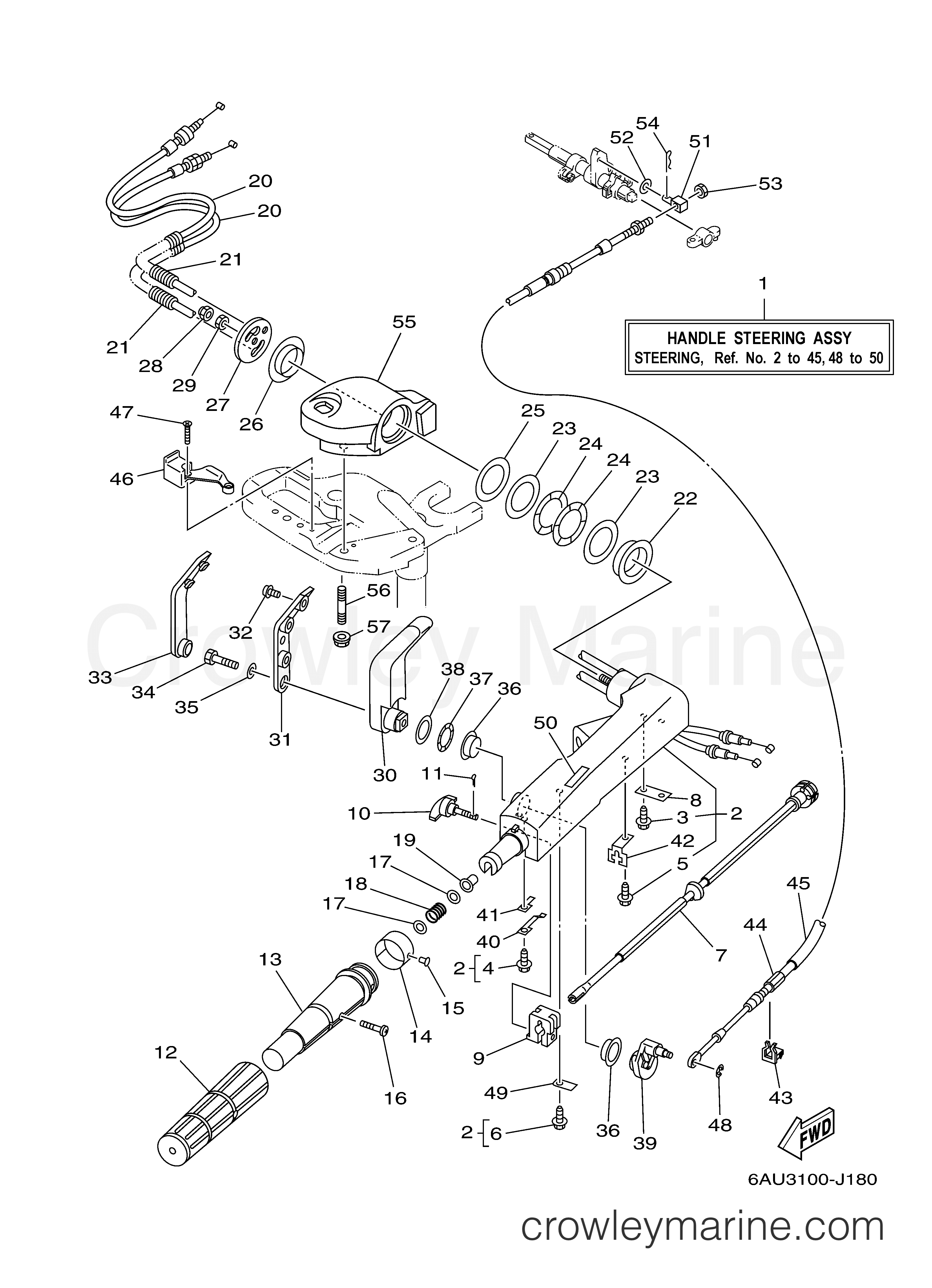 Yamaha Motors F9.9FMSH - STEERING