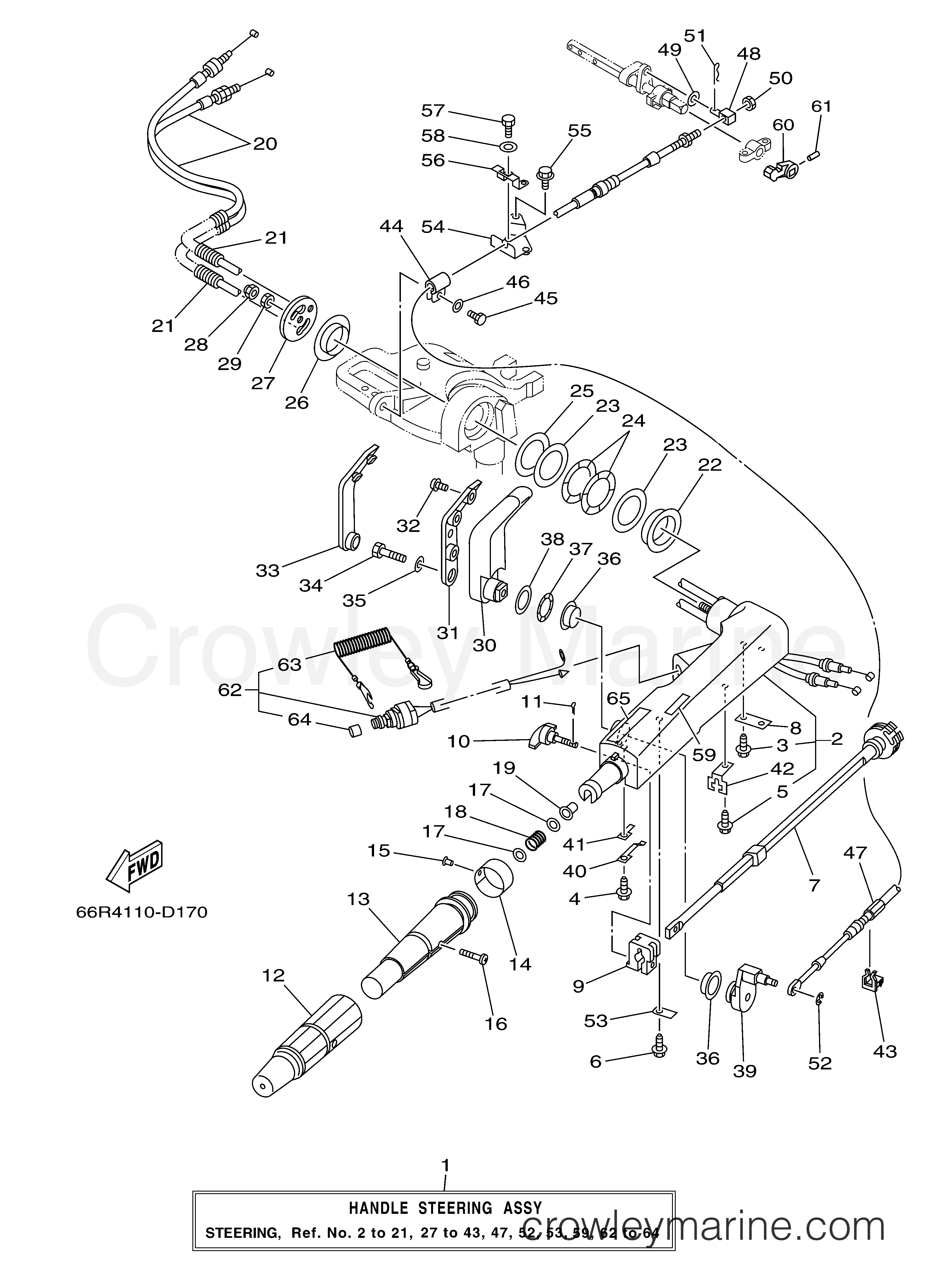 Yamaha Motors T9.9ELR2K - STEERING