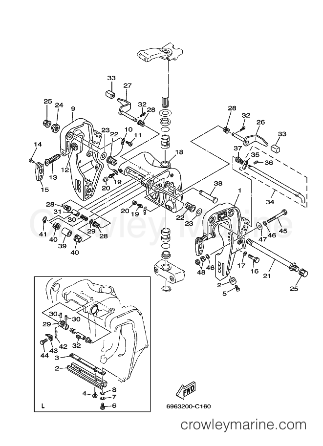 Yamaha Motors 55BED (6973) [030] - BRACKET 1