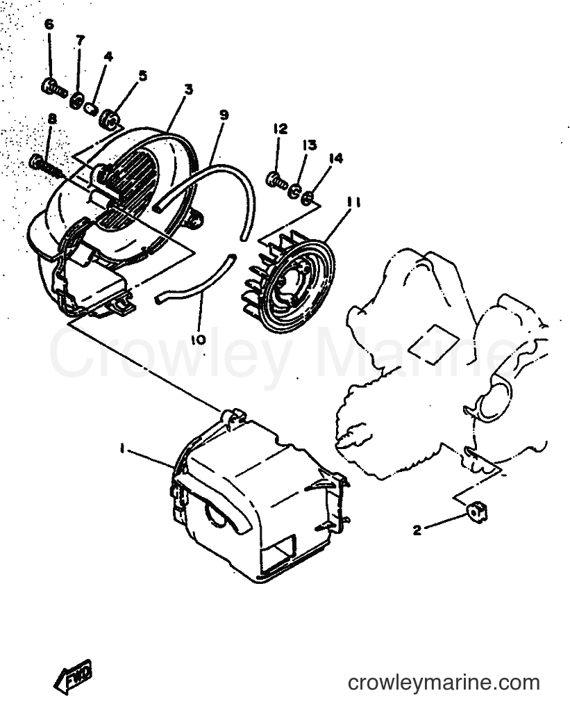 1997 Scooter YN50 - YN50 (5BV1) [010] - AIR SHROUD & FAN