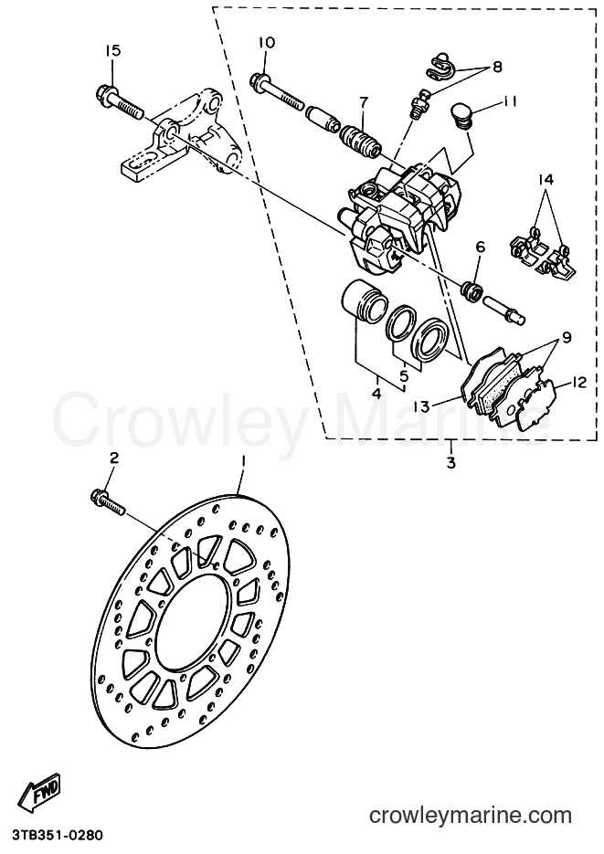 2002 Dirt Bike XT600E - XT600E (4PTB) [020] - REAR BRAKE CALIPER