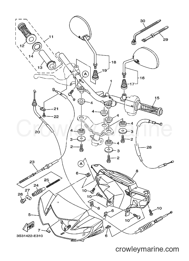 2006 Scooter T110LE - T110LE (3S31) [010] - STEERING CABLE FOR DRUM BRAKE