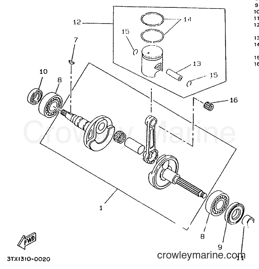 1995 Scooter CW50R - CW50R (4RD1) [999] - CRANKSHAFT & PISTON