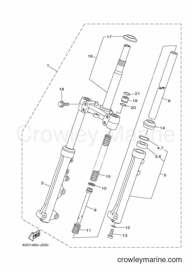 Yamaha Motors TK115C (40D1) [010] - FRONT FORK