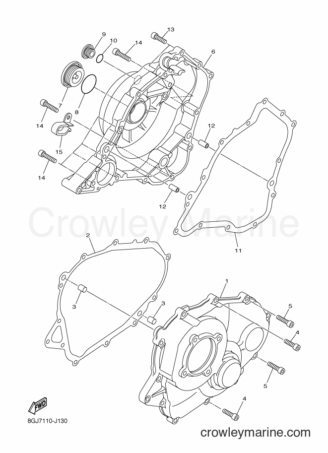 2011 Snowmobile RPZ50GT - RPZ50GT (8GK7) [020] - CRANKCASE COVER 1