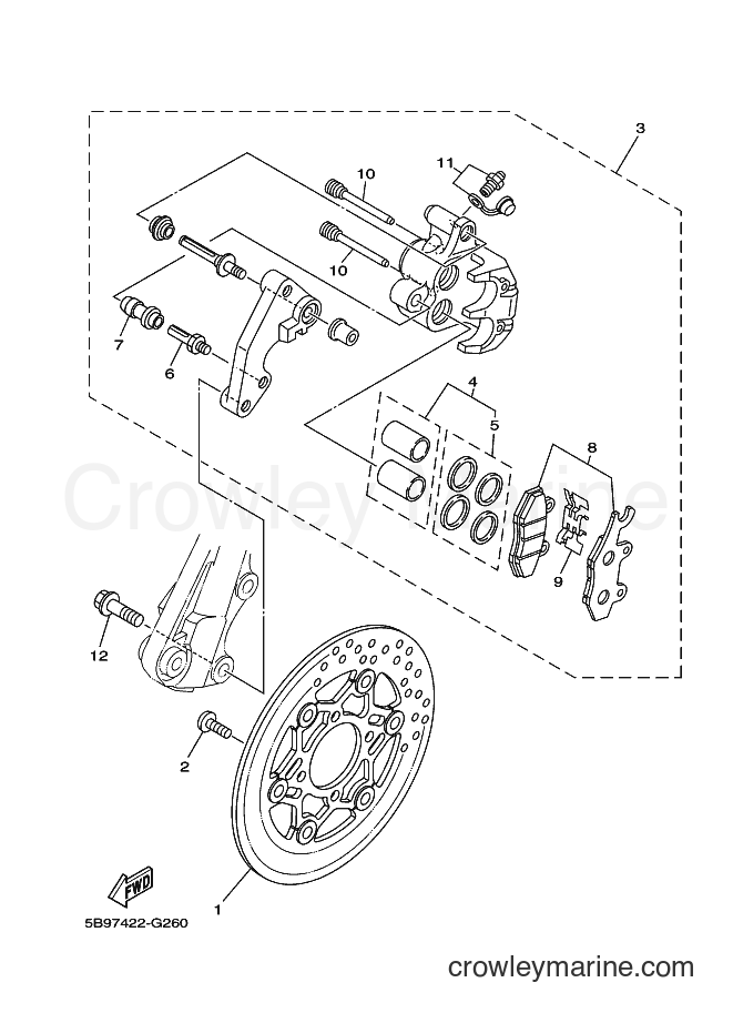 2008 Scooter T110SEC - T110SEC (5B97) [010] - FRONT BRAKE CALIPER