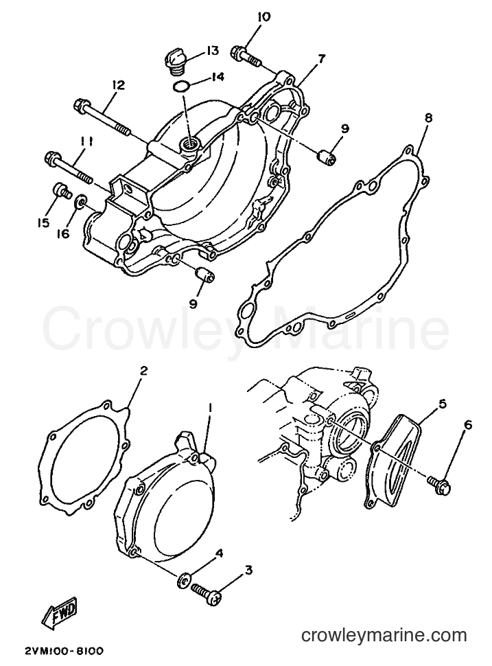 Yamaha Motors YZ250 (2VM0) [020] - CRANKCASE COVER 1