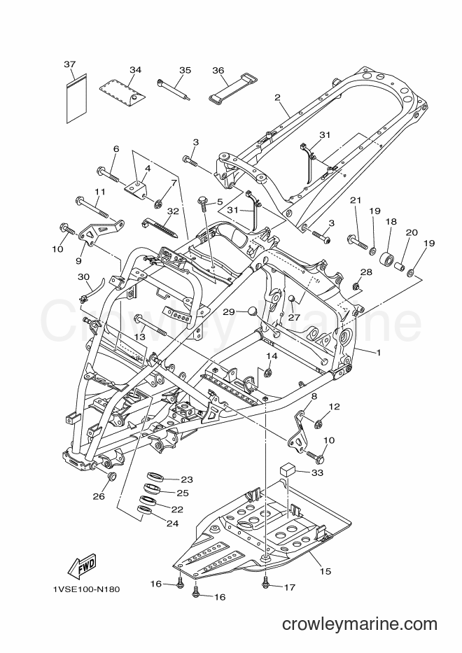 2014 ATV YFM700R - YFM700R (1VSF) [010] - FRAME