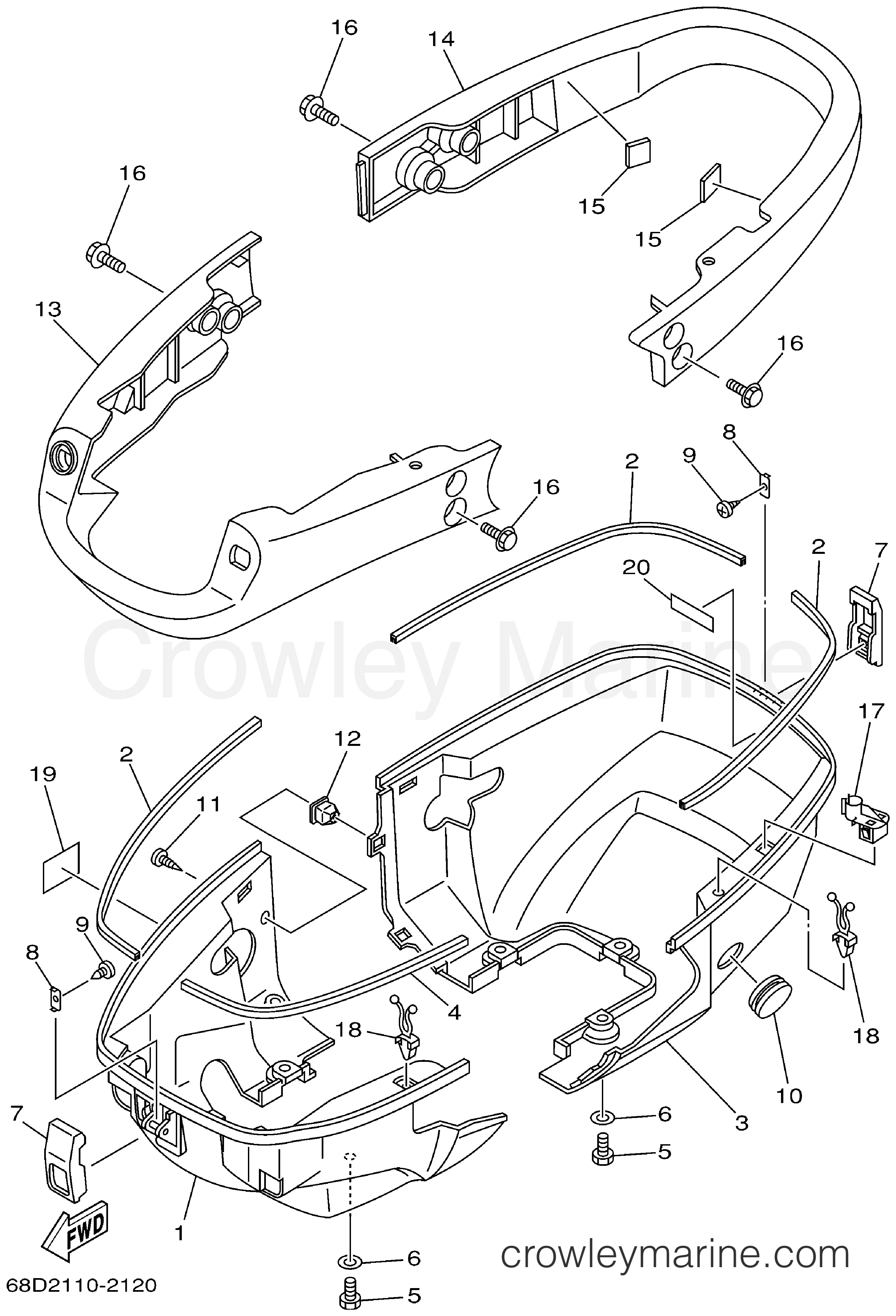 Yamaha Motors F4MLHA - BOTTOM COWLING