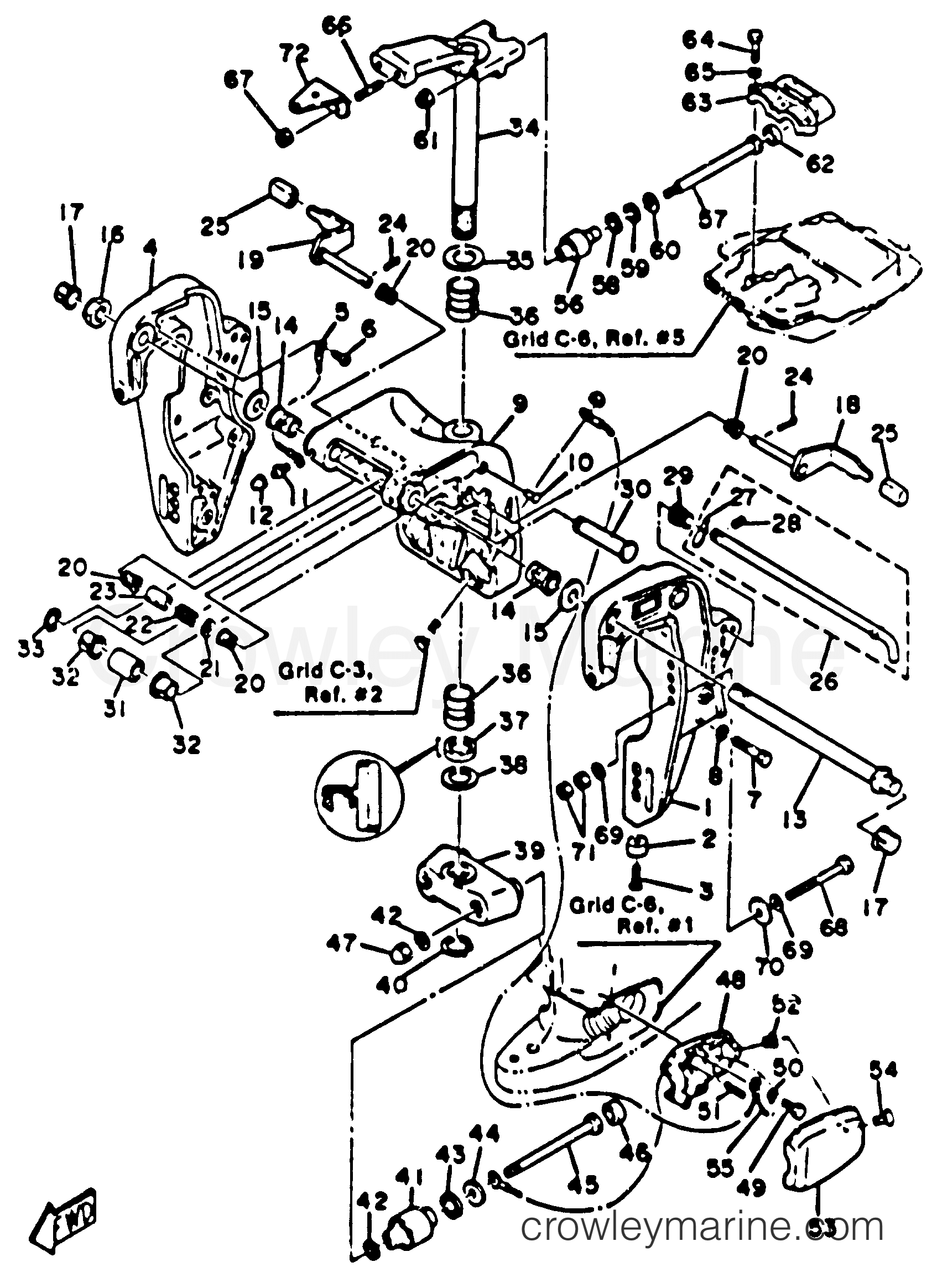 Yamaha Motors 70ETLK - BRACKET 1