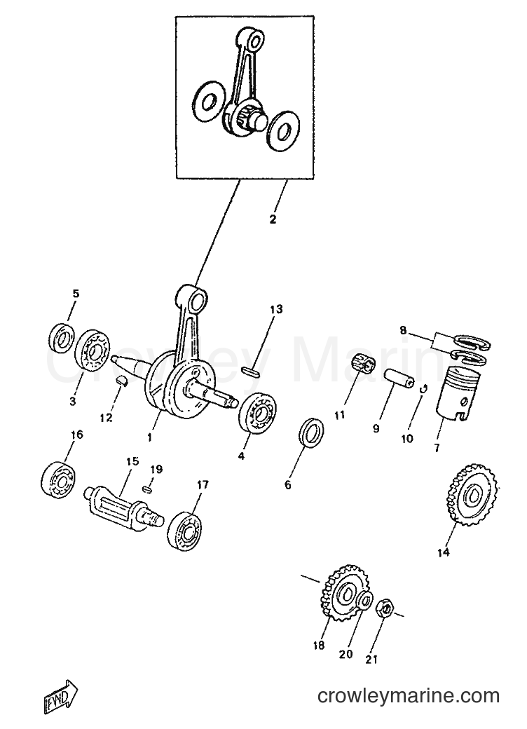 1996 Scooter TZR50 - TZR50 (4YV1) [999] - CRANKSHAFT & PISTON