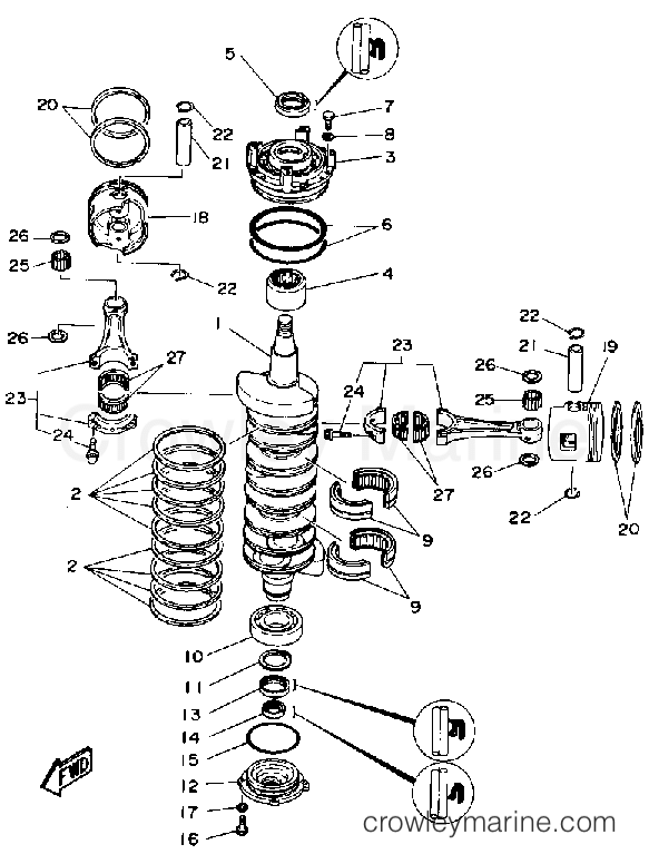 Yamaha Motors L150ETXDA - CRANKSHAFT PISTON