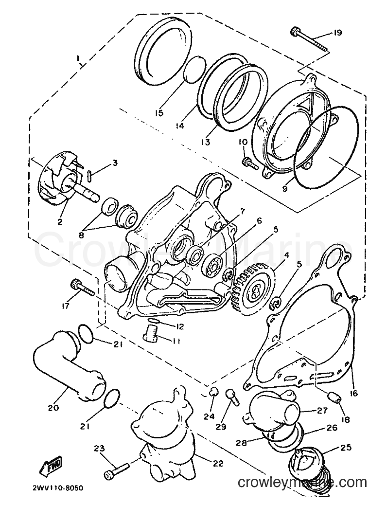 1988 Cruiser XVZ1300 - XVZ1300 (2WU0) [010] - WATER PUMP