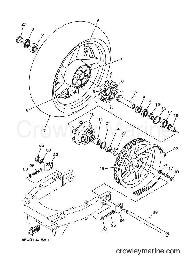 Yamaha Motors XV1700PC (2D8C) [010] - REAR WHEEL