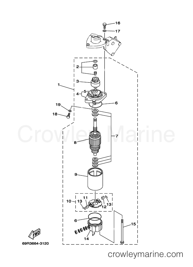 Yamaha Motors 30HMHL (69S3) [150] - STARTING MOTOR