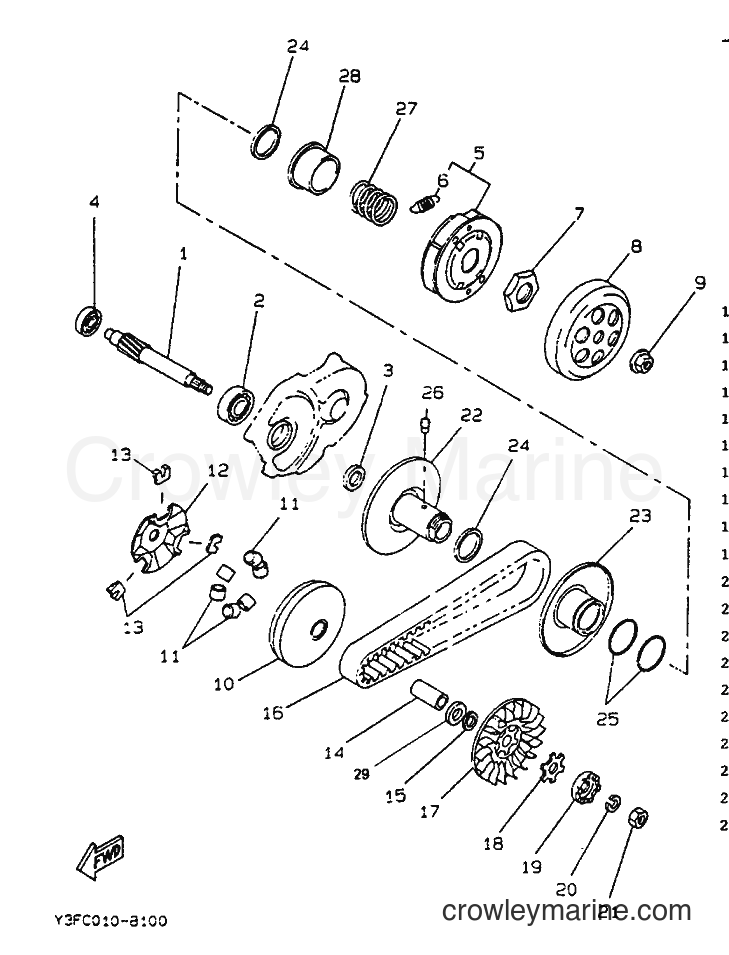 1991 Scooter CW50 - CW50 (4BX1) [999] - CLUTCH