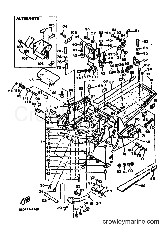 1991 Snowmobile VMX540 - VMX540 (88D1) [010] - FRAME