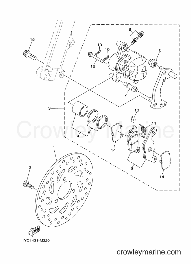 2013 Scooter AF115F - AF115F (1YC2) [010] - FRONT BRAKE CALIPER