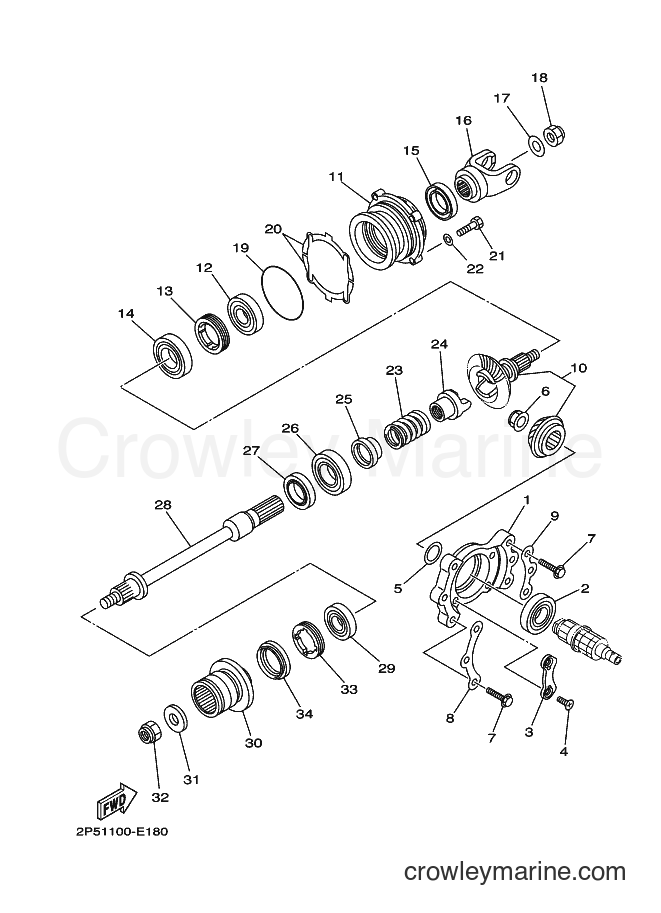 2007 ATV YXR450F - YXR450F (2P58) [010] - MIDDLE DRIVE GEAR
