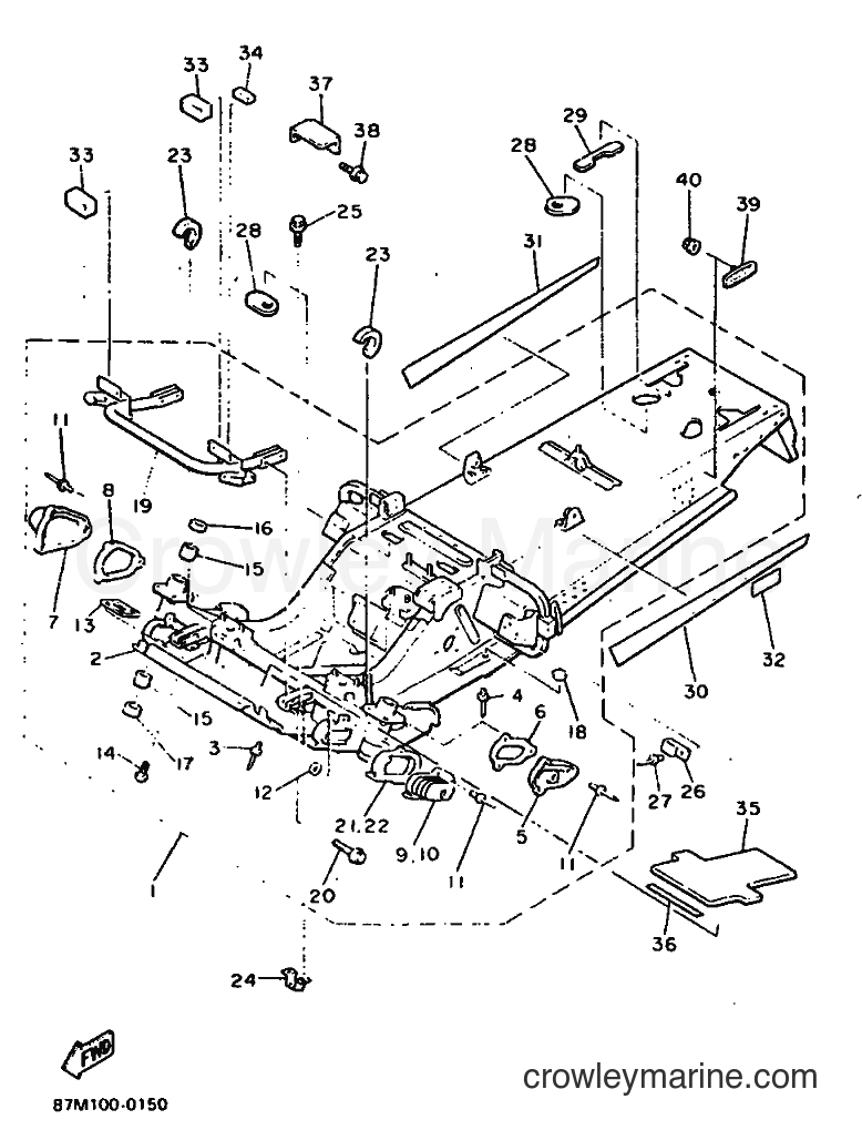 1990 Snowmobile EX570H - EX570H (87X1) [999] - FRAME