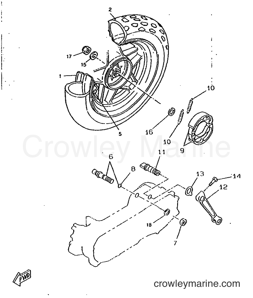 1997 Scooter CW50RSX - CW50RSX (4YF1) [999] - REAR WHEEL