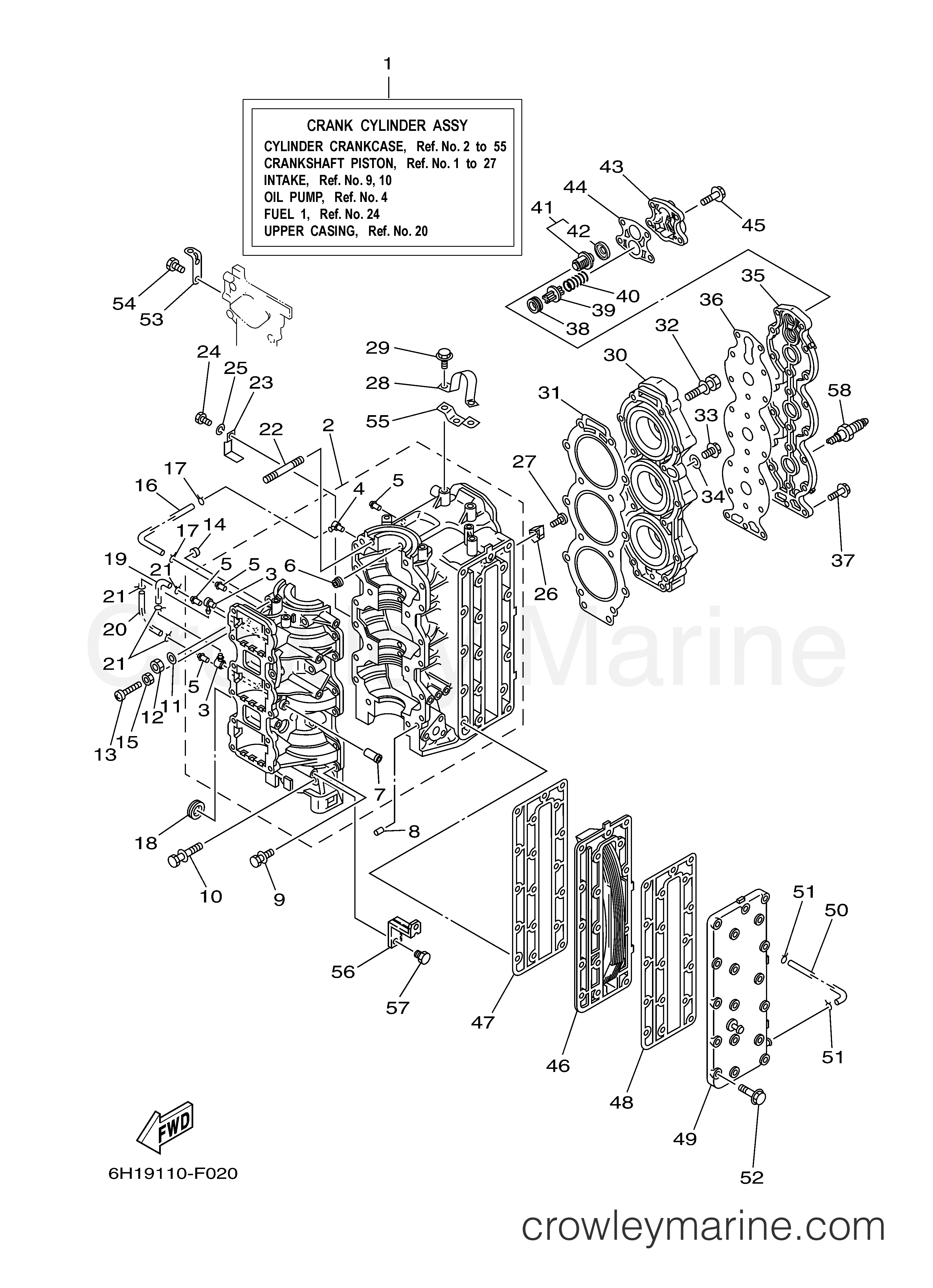 Yamaha Motors 90TLR - CYLINDER CRANKCASE