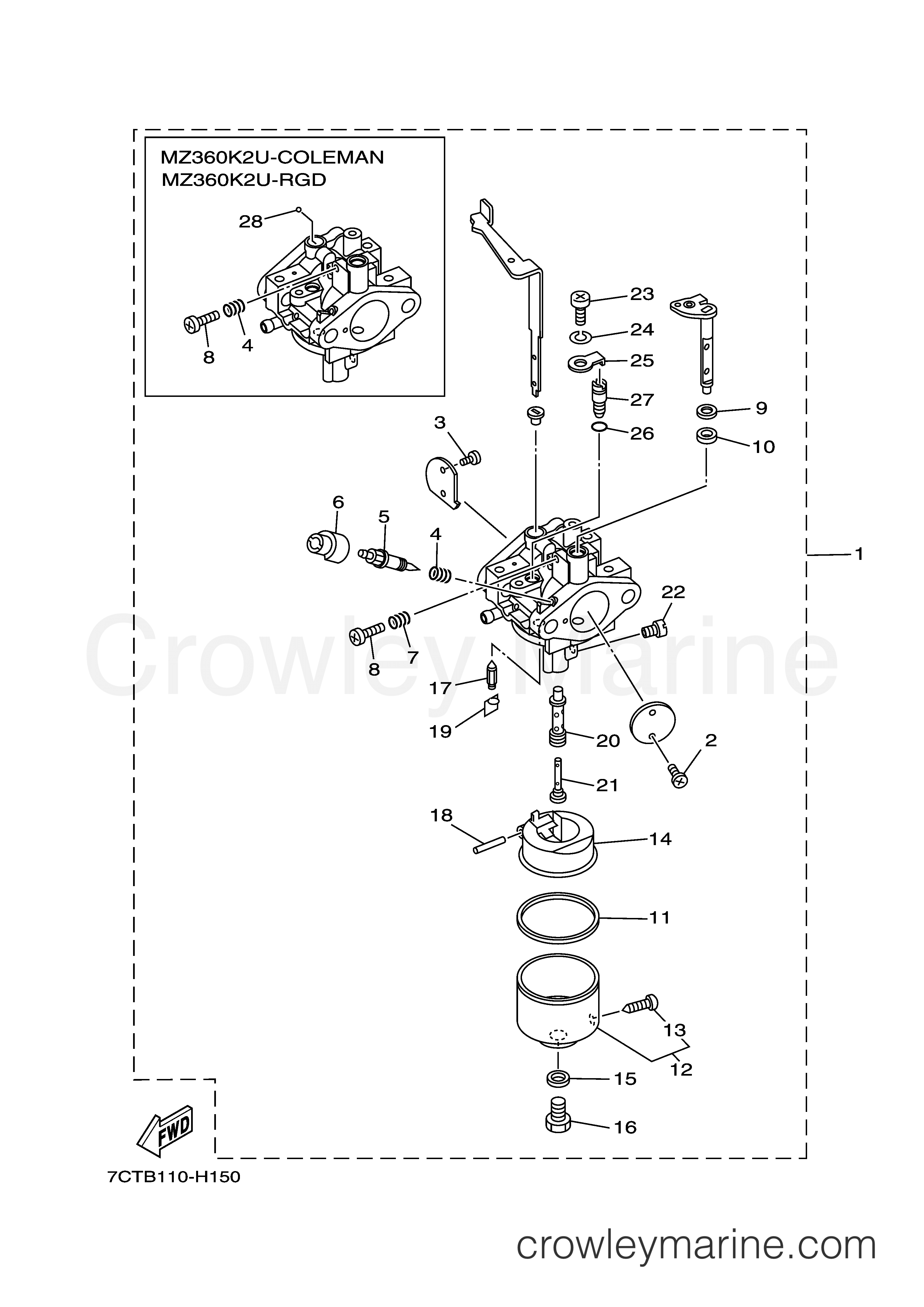 Yamaha Motors MZ360K2URGDCA - CARBURETOR 2