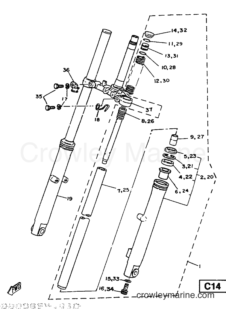 Yamaha Motors SR125 (2JW) [999] - FRONT FORK