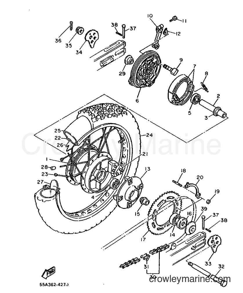 Yamaha Motors XT500L (55A) [999] - REAR WHEEL