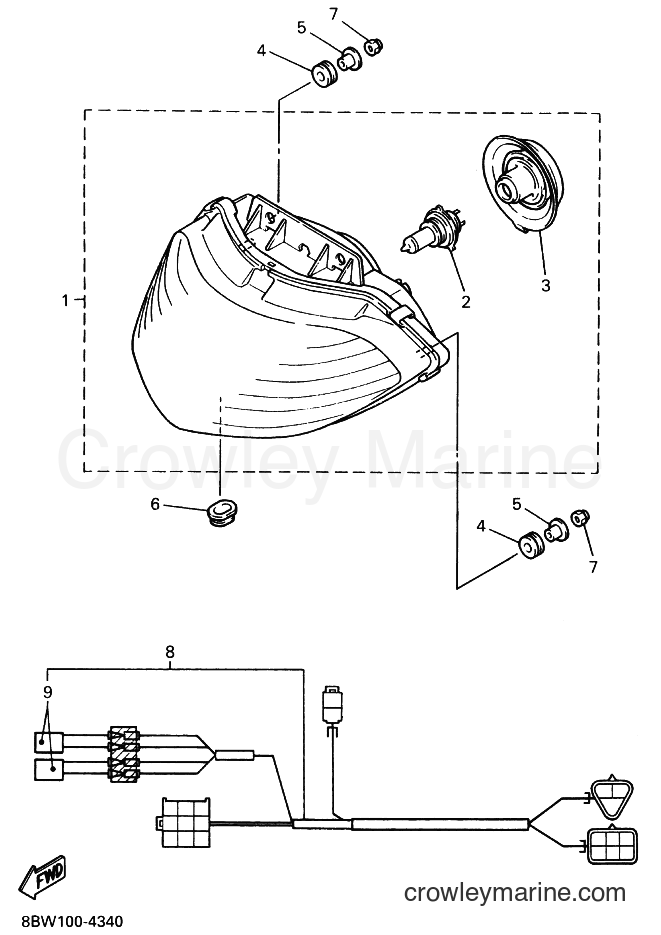 1994 Snowmobile VX750 - VX750 (8BW1) [040] - HEADLIGHT
