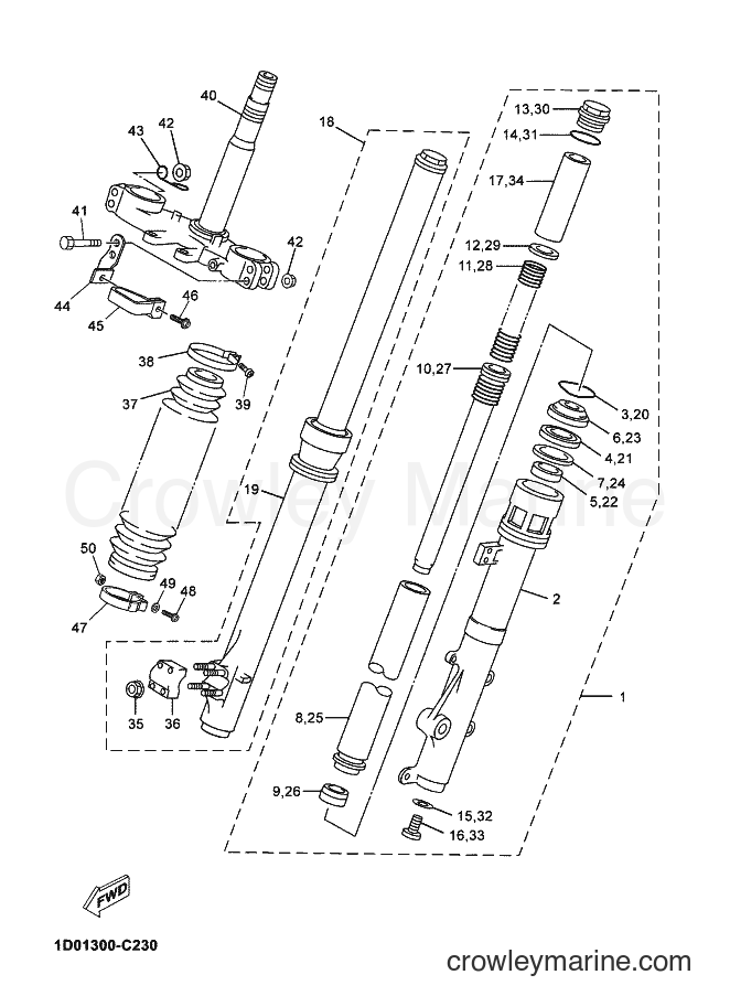 2004 Dirt Bike DT125RE - DT125RE (1D01) [070] - FRONT FORK