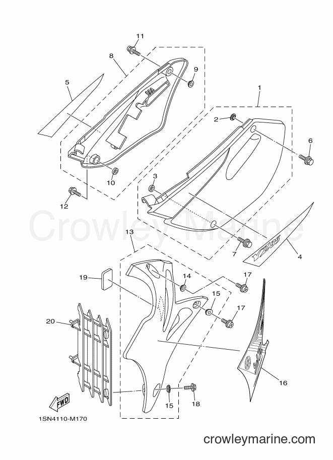 2013 Dirt Bike YZ85 - YZ85 (1SN4) [020] - SIDE COVER