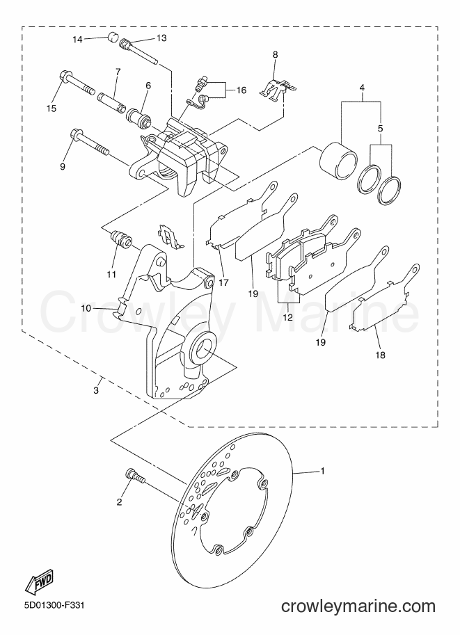 Yamaha Motors FZ1-SA (5D0F) [010] - REAR BRAKE CALIPER