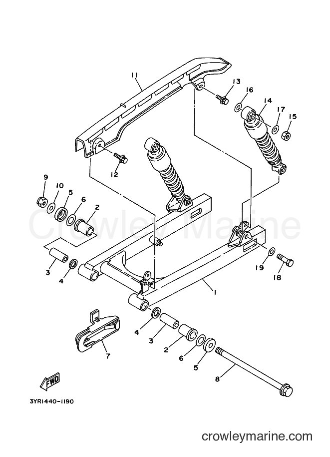 1997 Scooter V110E - V110E (4US1) [999] - REAR ARM & SUSPENSION