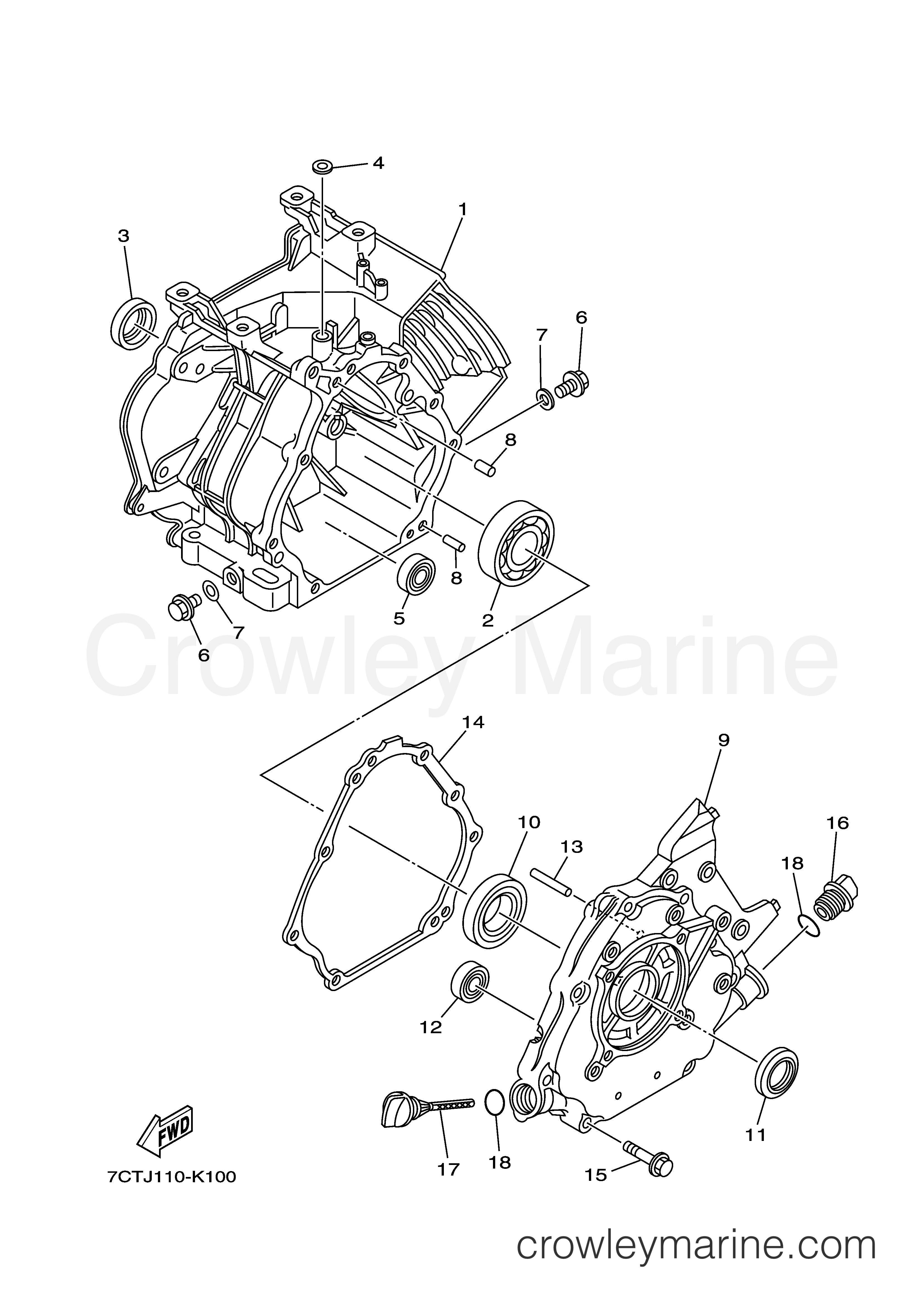 Yamaha Motors MZ300K2UCA - CRANKCASE COVER 1