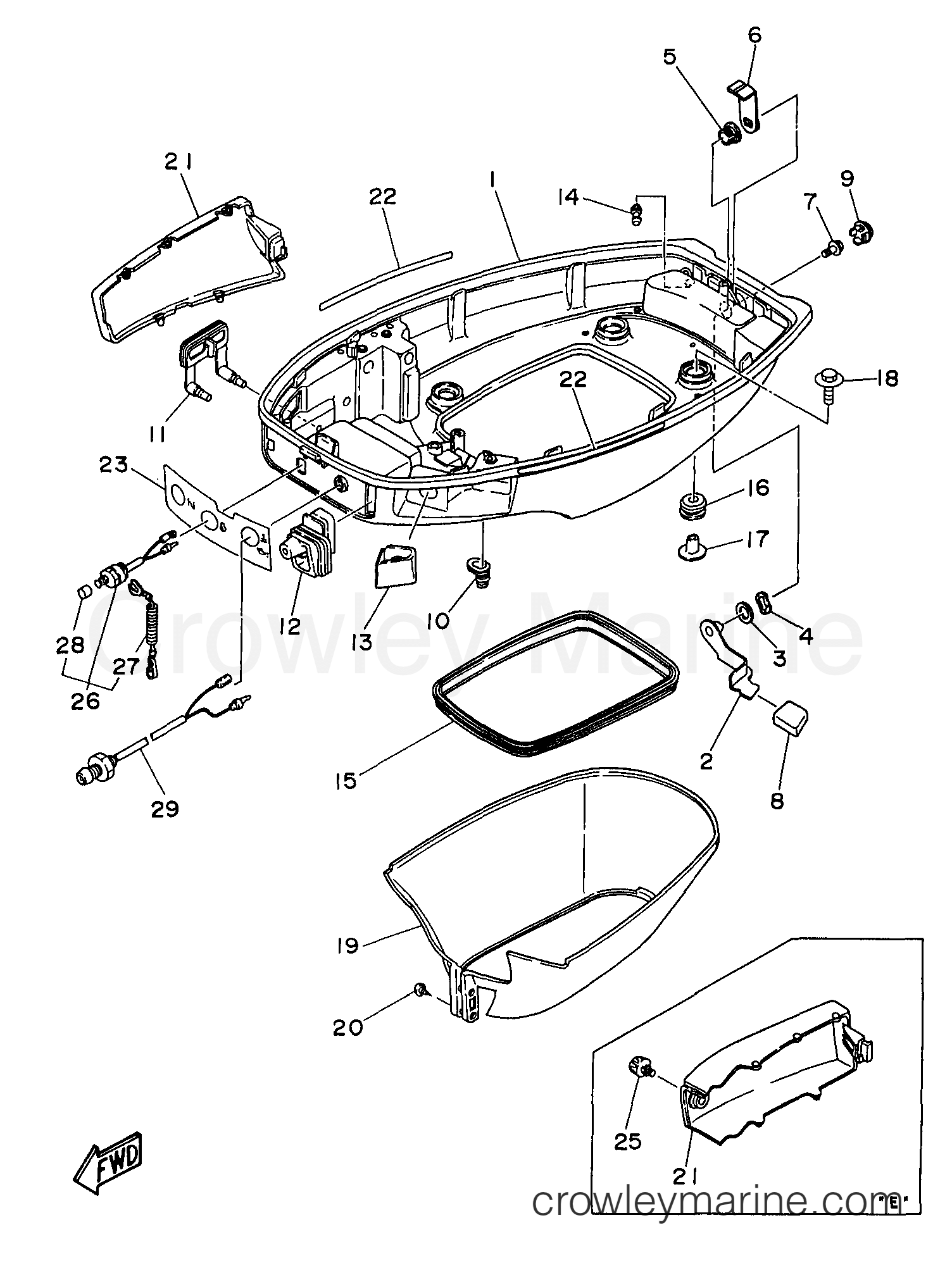 Yamaha Motors 30MSHV - BOTTOM COWLING