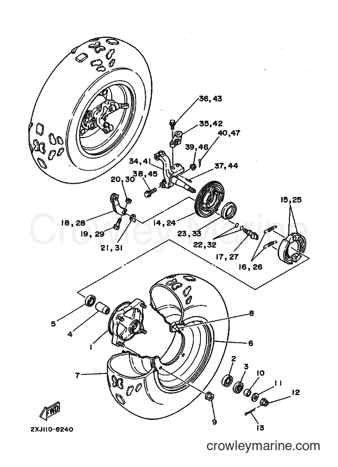 1988 ATV YFS200 - YFS200 (2XJ0) [010] - FRONT WHEEL