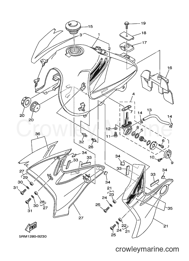 2004 Dirt Bike XTZ125E - XTZ125E (5YM3) [010] - FUEL TANK