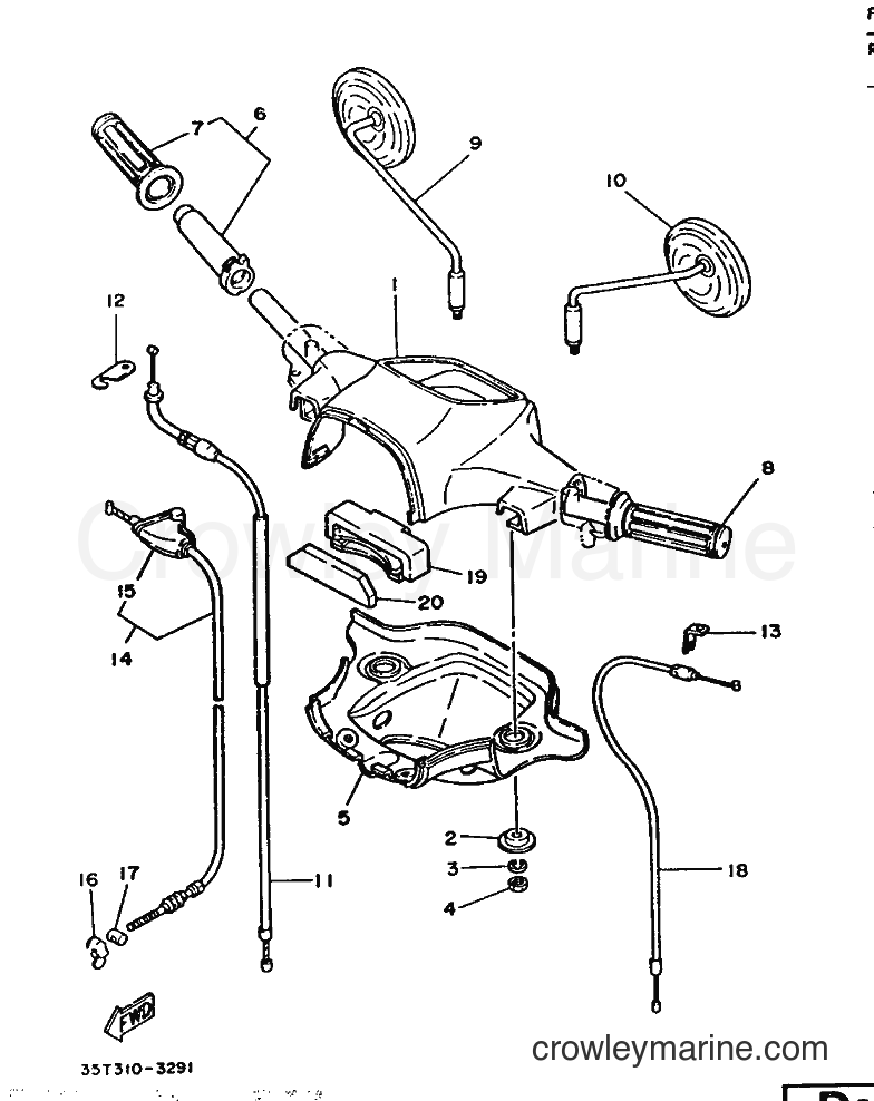 Yamaha Motors T80 (2FL) [999] - STEERING HANDLE & CABLE